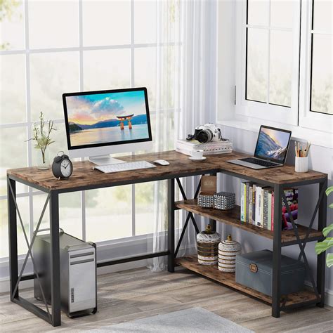 Tribesigns 51 L Shaped Desk With Storage Shelves L Shape | Desertcart ...