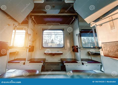 The Interior Of The Car Economy Class Empty Passenger Car Stock Image