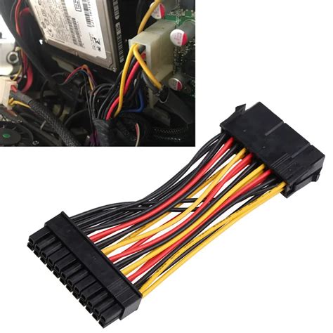 1pc atx 20 pinos fêmea para 24 pinos macho cabo adaptador de