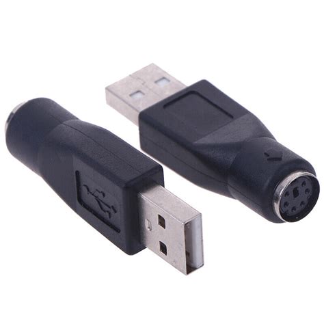 2 Stück PS 2 Stecker auf USB Buchse Port Adapter Konverter für PC