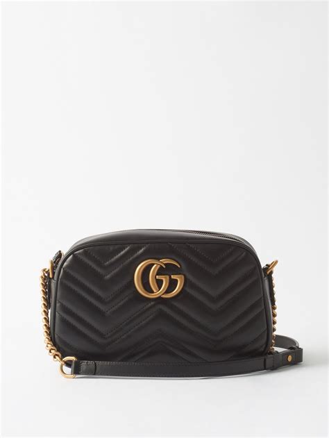 Black Gg Marmont Small Quilted Leather Cross Body Bag Gucci Matches Uk