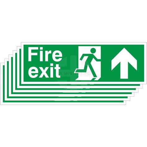 6 Pack Fire Exit Arrow Up Signs Uk Safety Store