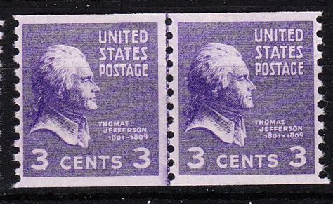 MOstamps US Scott 842 Mint OG NH Coil Line Pair Lot HS F353