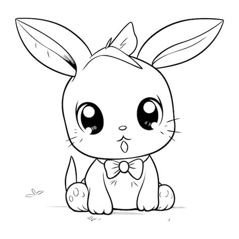 Premium Vector Cute Cartoon Bunny With Bow Tie Vector Illustration