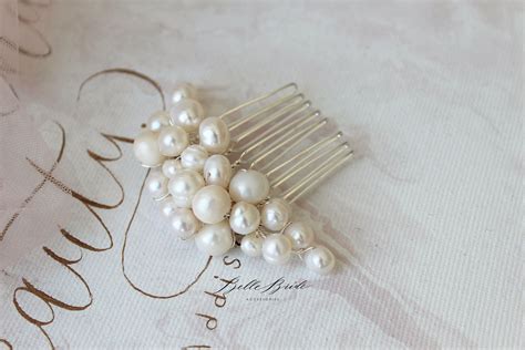 Pearl Bridal Hair Comb Freshwater Pearl Wedding Hair Comb Etsy