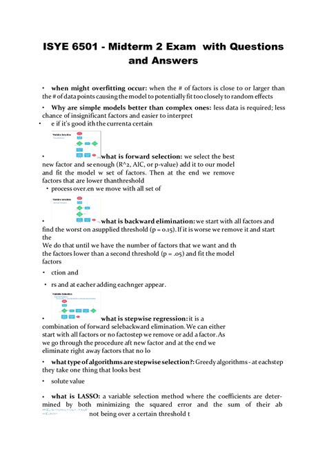 Isye 6501 Midterm 2 Exam With Questions And Answers Browsegrades