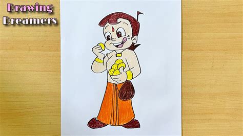 How To Draw Chota Bheem Chota Bheem Drawing Colour Drawing Easy