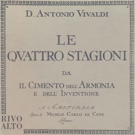 Vivaldi Le Quattro Stagioni Da Il Cimento Dell Armonia Dell