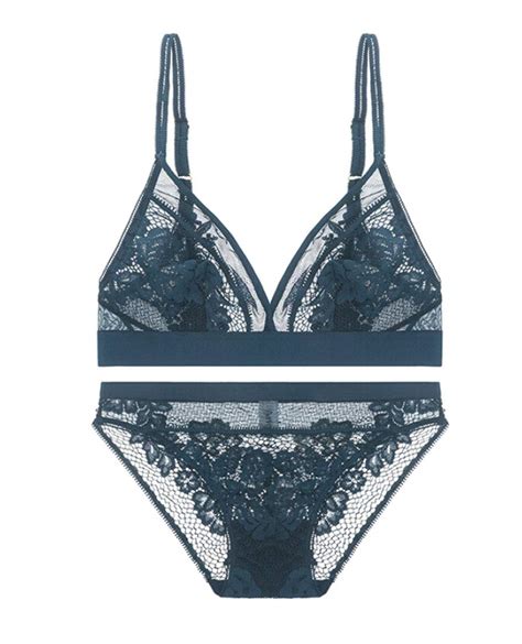 Buy Onetwotg Women S Lace Lingerie Bra And Panty Set Sexy Lingerie Set Green C At Amazon In