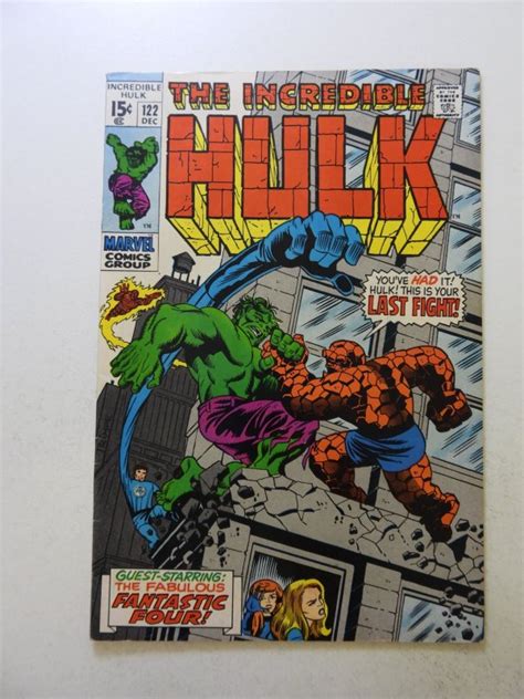 The Incredible Hulk 122 1969 FN Condition Stain And Ink Back Cover