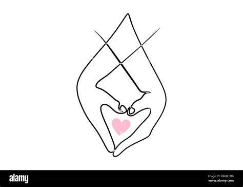 Holding Hands Line Drawing Couple Romantic In Love Minimalist Hand