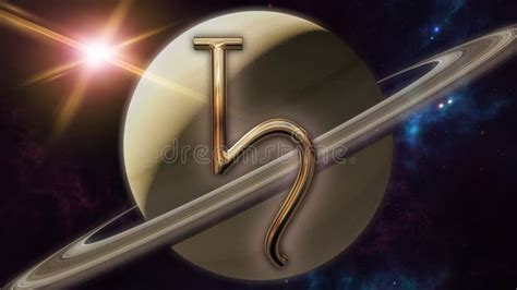 Saturn Zodiac Horoscope Symbol And Planet 3d Rendering Stock Illustration Illustration Of