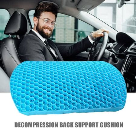 AIHOME Back Support Cushion Honeycomb Lower Back Pain Relief Gel Lumbar Support Back Cushion Pad ...