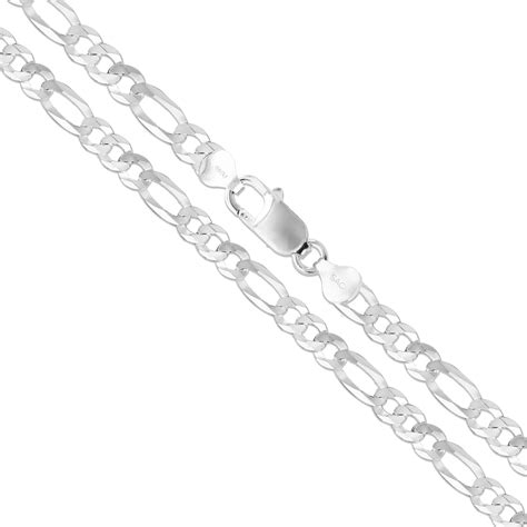 Necklace Sterling Silver Men S Figaro Chain Pure Italy New Usa