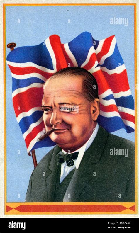 Portrait De Sir Winston Leonard Spencer Churchill 1874 1965 Homme D