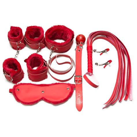 10pcs Sex Accessories For Couples Bondage Restraint Sets Handcuffs Whip Rope Blindfold Nipple