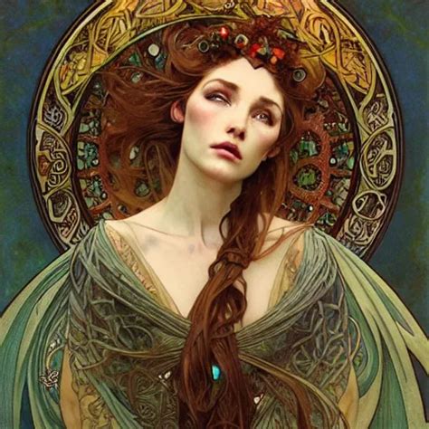 KREA Realistic Detailed Face Portrait Of The Celtic Goddess Aine By