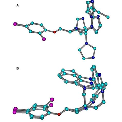 The overlaid three-dimensional structure of imidazole (A) and ...