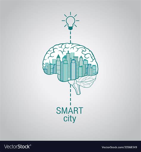 City Brain Concept Smart Using Royalty Free Vector Image