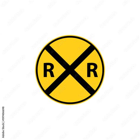 Usa Traffic Road Sign Railroad Crossing Ahead Warning Sign Vector