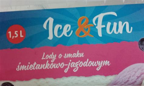 Ice Fun lody o smaku śmietankowo jagodowym kalorie kJ i wartości