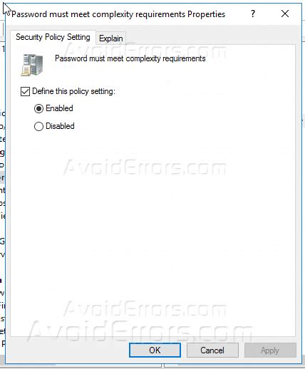 Remove Password Complexity Windows Server 2016 Avoiderrors