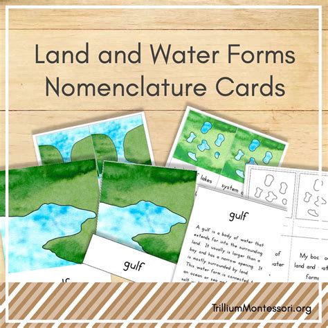 Land and Water Forms Nomenclature Cards – Trillium Montessori