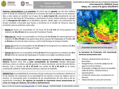 Emite SPC Aviso Especial Por Temporal Lluvioso Extreme Precauciones