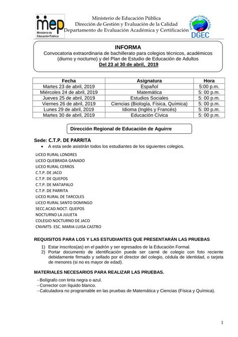 PDF Dirección de Gestión y Evaluación de la Calidad dgec mep go cr