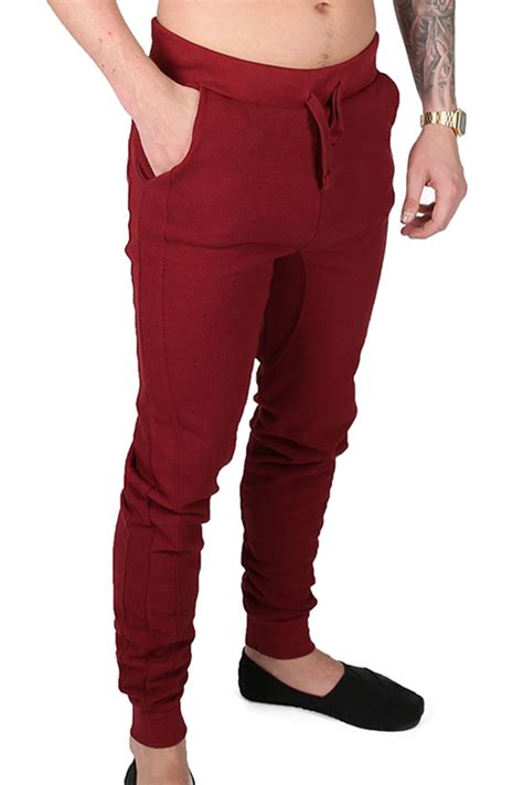 Mens Designer Drop Crotch Skinny Slim Fit Stretch Joggers Bottoms Trouser Pants Ebay