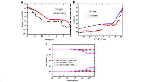 A Leakage Current Voltage Characteristics Of The Bnthfo 2 And Bnt