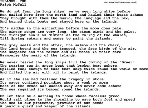 Islands Thetxt By Ralph Mctell Lyrics And Chords