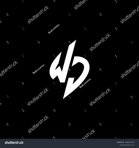 WJ Monogram Esport Logo Design With Cool Shape Royalty Free Stock