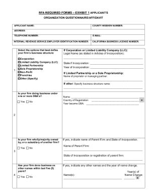 Fillable Online File Lacounty Appendix B Rfa Required Forms Fax Email