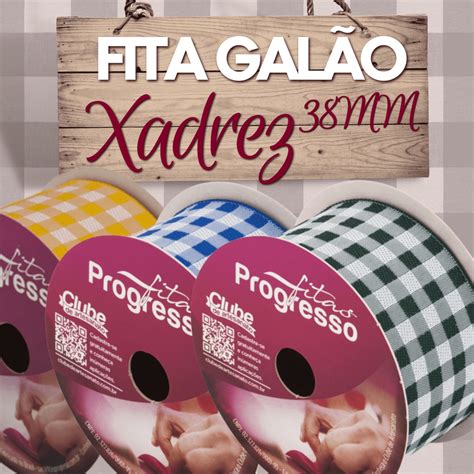 Fita Gal O Xadrez Bordado Mm Progresso N Metros Shopee Brasil