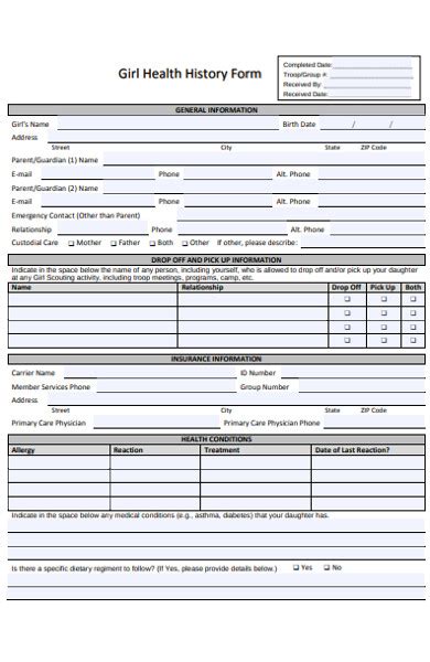 Free 49 History Forms In Pdf Ms Word Excel