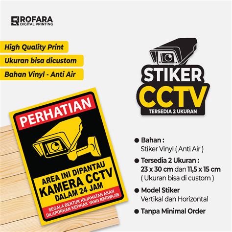 Jual Stiker CCTV Stiker Sign Kamera CCTV Tersedia 2 Ukuran