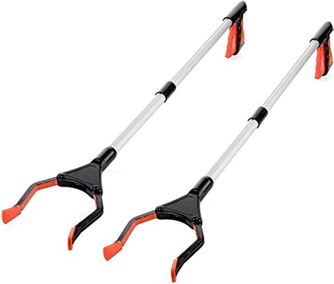 Scoolr Foldable Reacher Grabber Tool 2pcs Ergonomic Lightweight Reaching Aid Reacher Tool Long