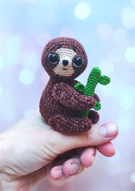 Crochet Pattern Sloth Amigurumi Mini Sloth Pattern Miniature Etsy