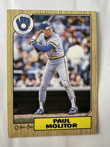 O Pee Chee Paul Molitor Baseball Card Milwaukee Brewers Ebay