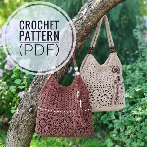 Beige Crochet Bag Pattern For Women Crochet Summer Handbag Inspire