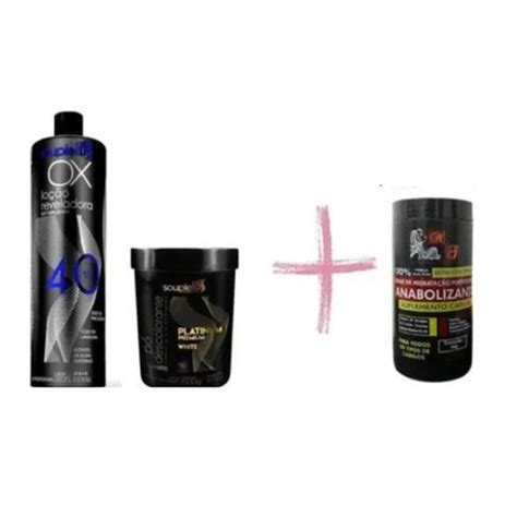 Kit Pó Descolorante White Branco Ox Souple Liss Máscara