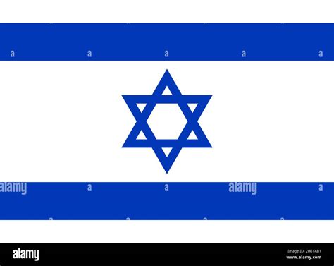 National Flag State of Israel, blue Star of David between two ...