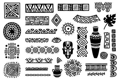 Tribal African Design Elements Ornate Dividers Doodle Png And Vector