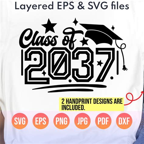 Class Of 2037 Svg Png Back To School Svg Grow With Me Handprint Shirt 2037 T For Girls