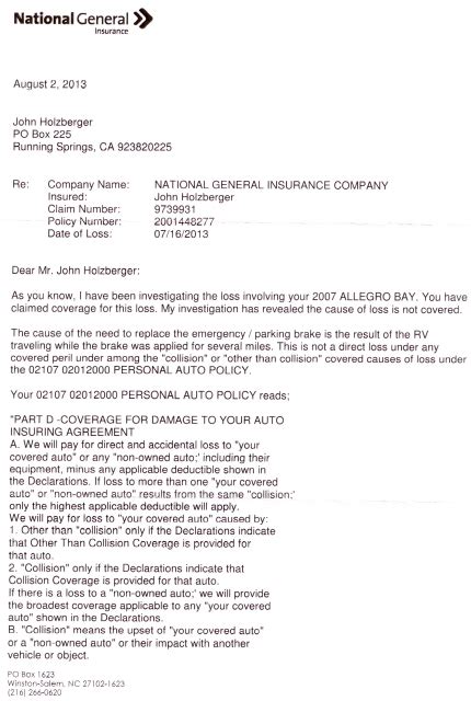 Insurance Denial Letter Free Printable Documents