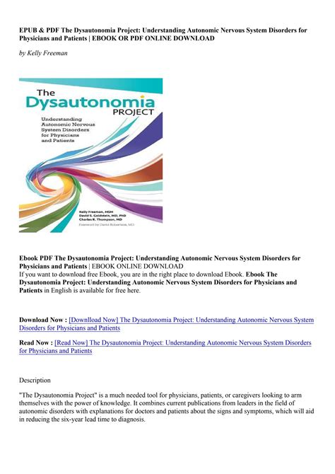 Download Pdf The Dysautonomia Project Understanding Autonomic Nervous