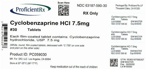 Cyclobenzaprine Hydrochloride Proficient Rx Lp Fda Package Insert