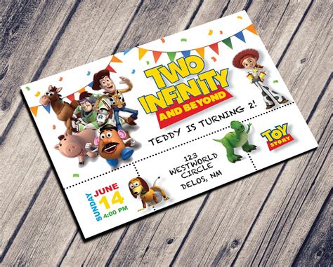 Two Infinity And Beyond Birthday Invite Age 2 Customized Digital Download Print From Home White