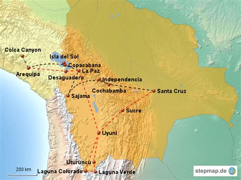 Stepmap Bolivien Peru Landkarte F R S Damerika